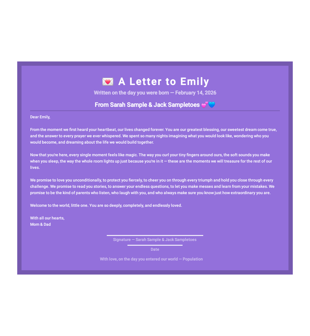 Letter to Baby